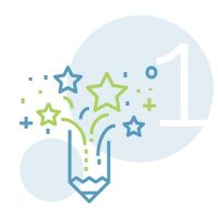 Icon of pencil and stars